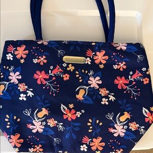 Tupperware Floral Navy Tote Bag